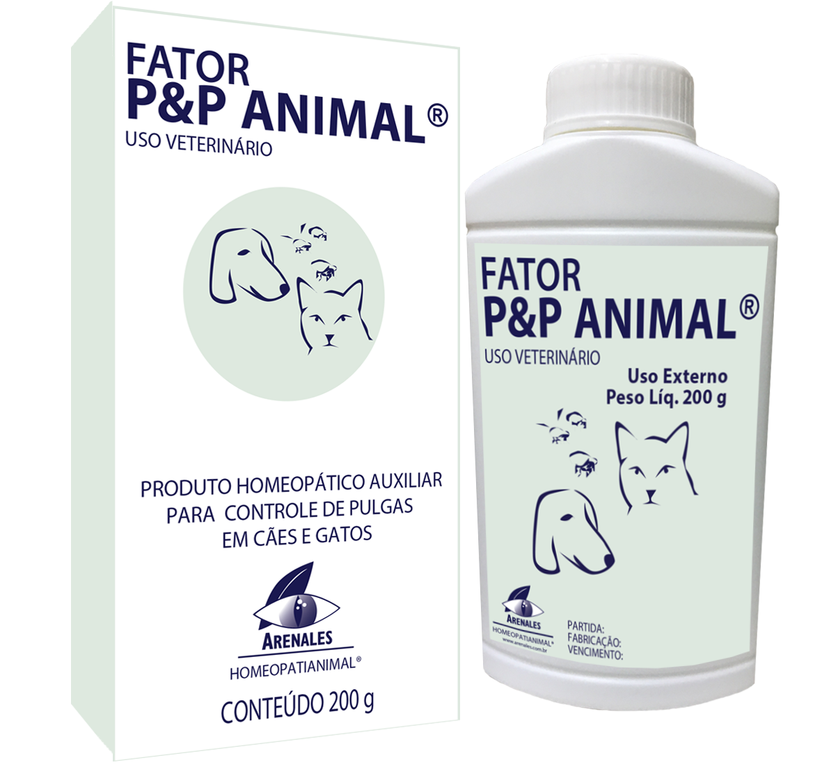 Fator P&P Animal® (talco) - Arenales Homeopatia Animal